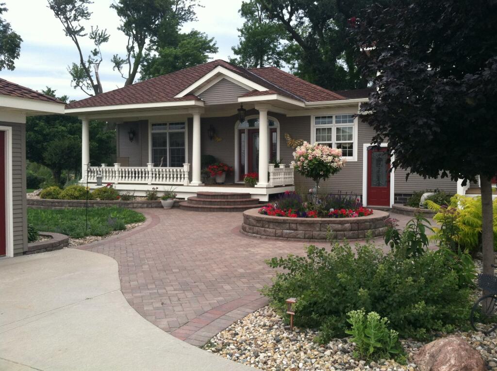 Grand Front Entry with Pavers by Sequoia Landscape