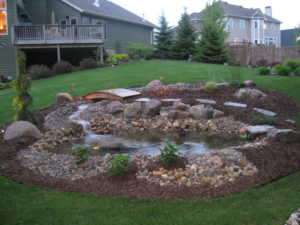 Back of Pond by Sequoia Landscape